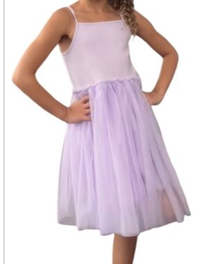 Lilac Tulle Spaghetti Strap Dress